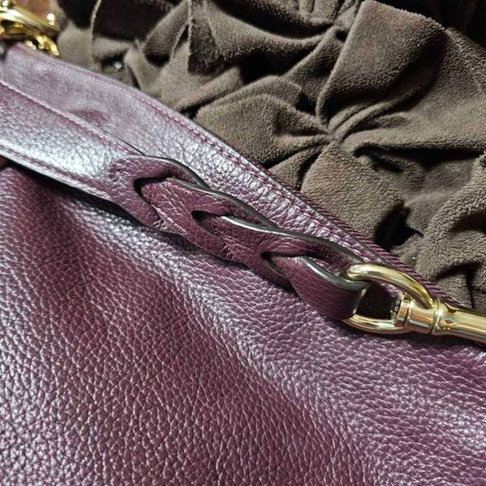 Coach Abby Duffle in Burgundy Pebbled Leather Wit… - image 3