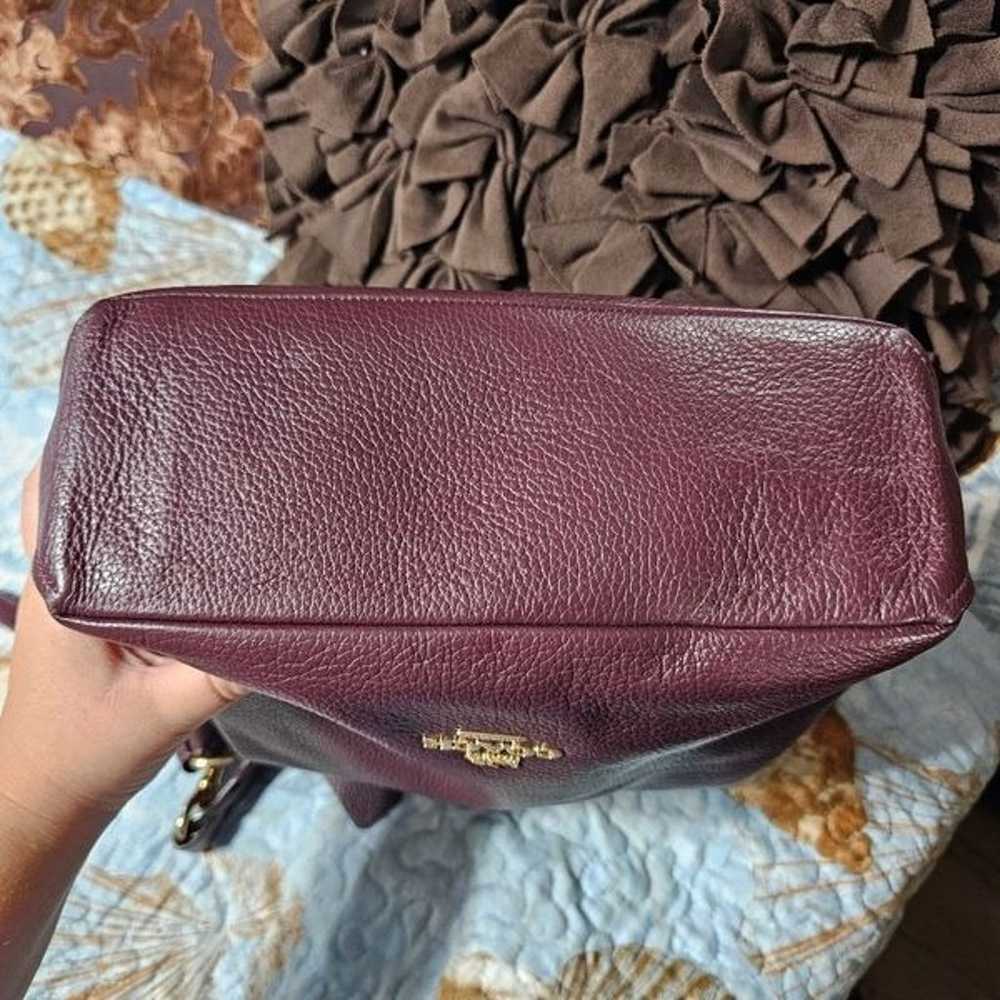 Coach Abby Duffle in Burgundy Pebbled Leather Wit… - image 5