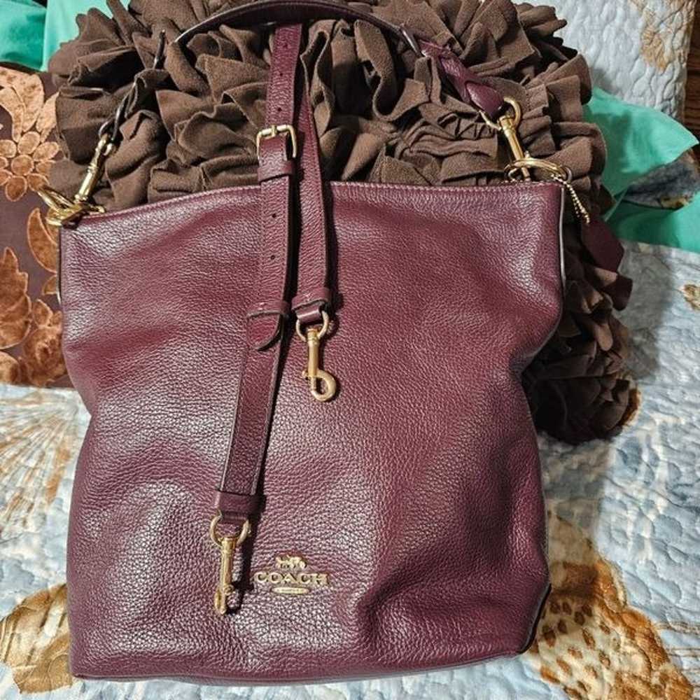 Coach Abby Duffle in Burgundy Pebbled Leather Wit… - image 6