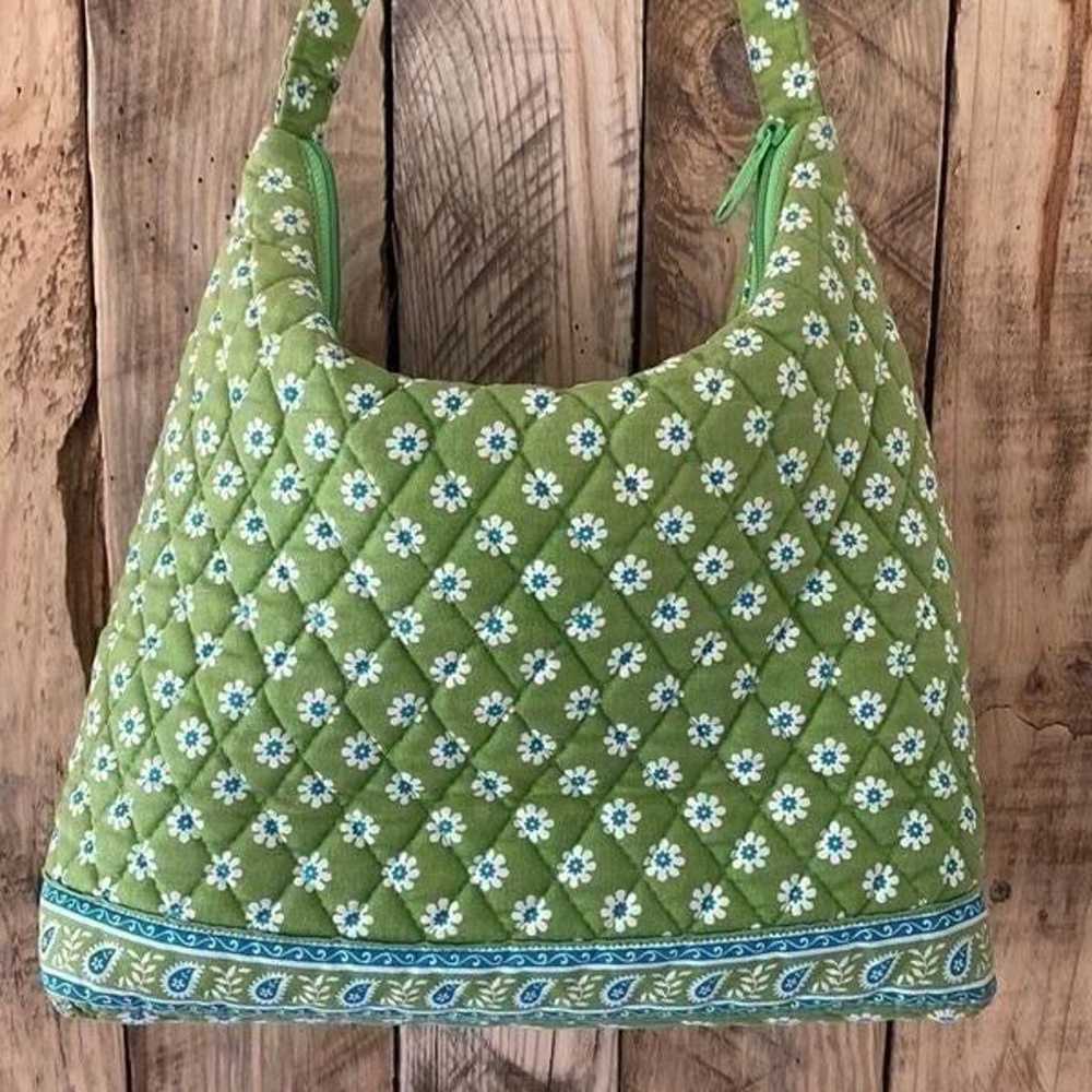 Vera Bradley Purse Shoulder Bag Apple Green Blue … - image 10