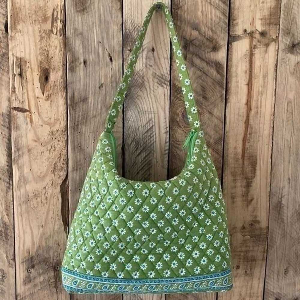 Vera Bradley Purse Shoulder Bag Apple Green Blue … - image 9