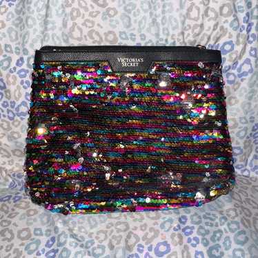 Vintage Black Victoria’s Secret Makeup Bag Sequin 