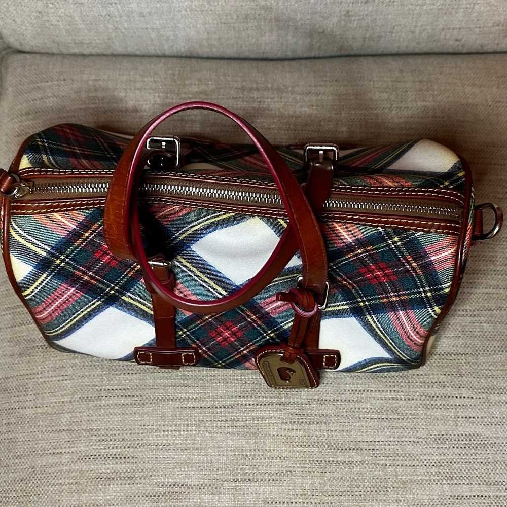 Dooney & Bourke Tartan Plaid Barrel Satchel - image 3