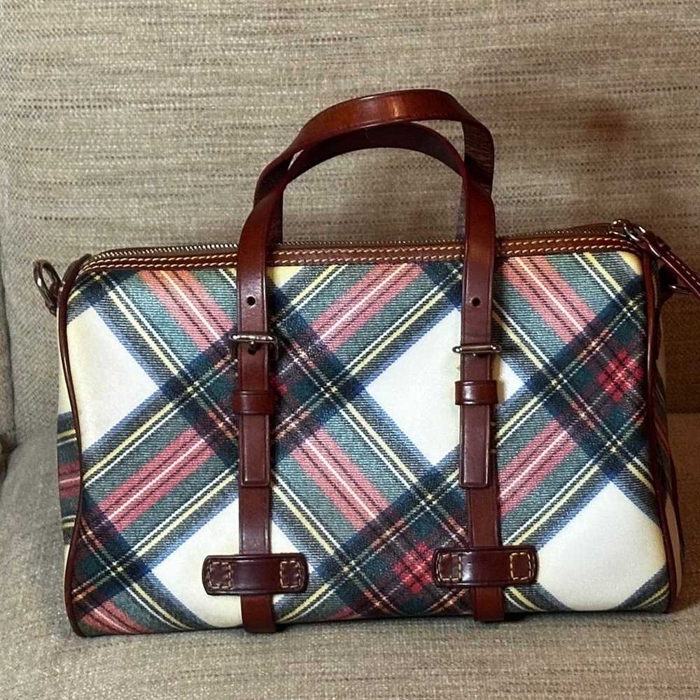 Dooney & Bourke Tartan Plaid Barrel Satchel - image 4