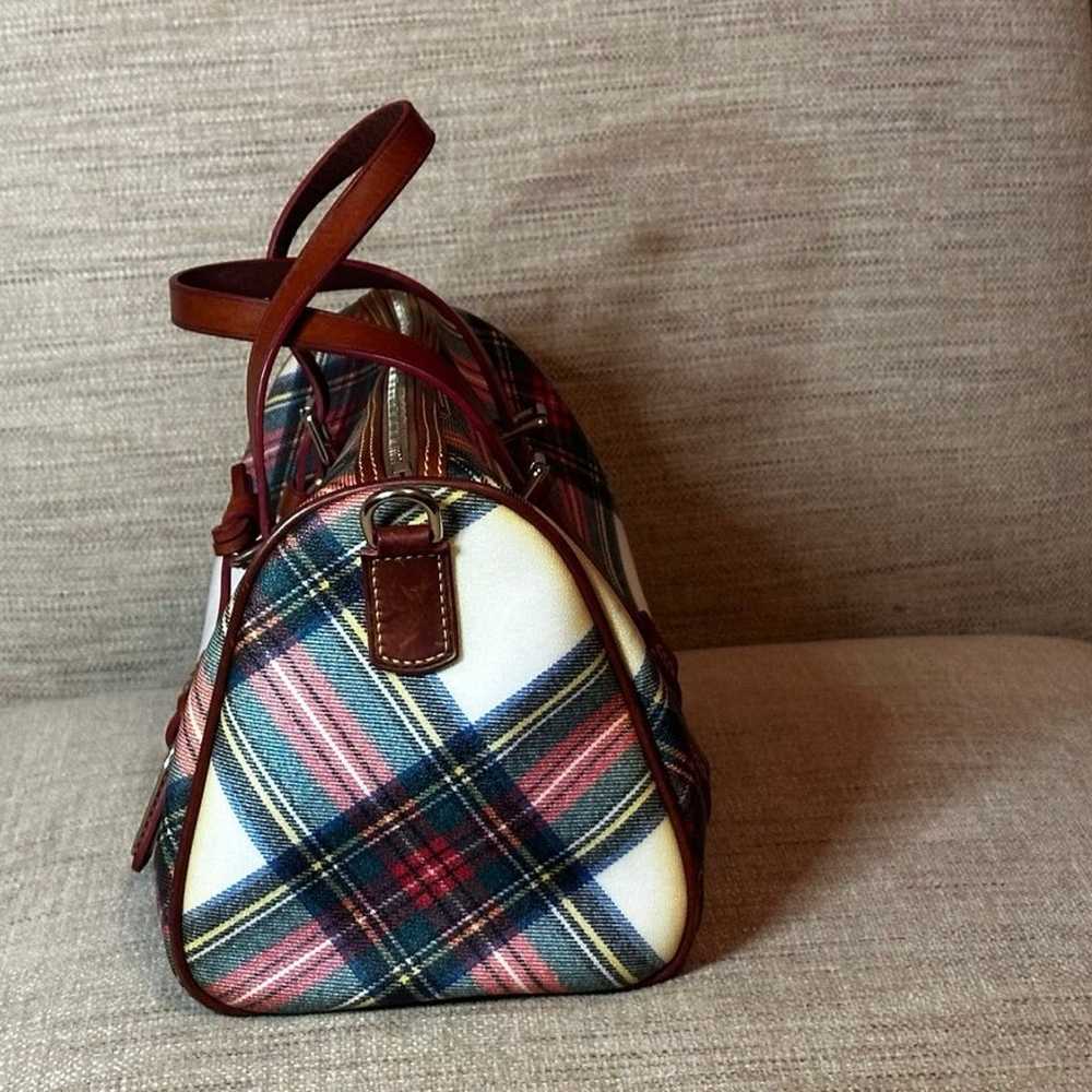 Dooney & Bourke Tartan Plaid Barrel Satchel - image 6