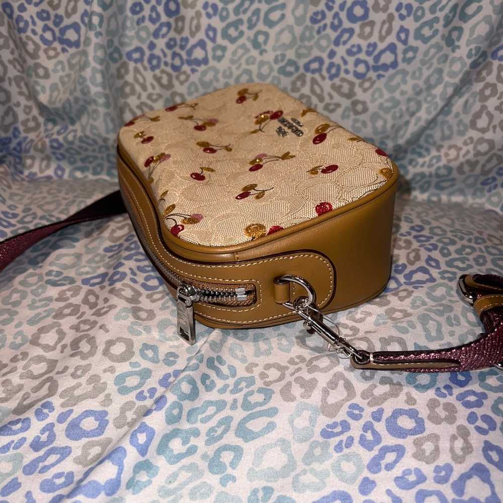 Authentic Tan Coach Isla Chain Cherry Crossbody S… - image 5