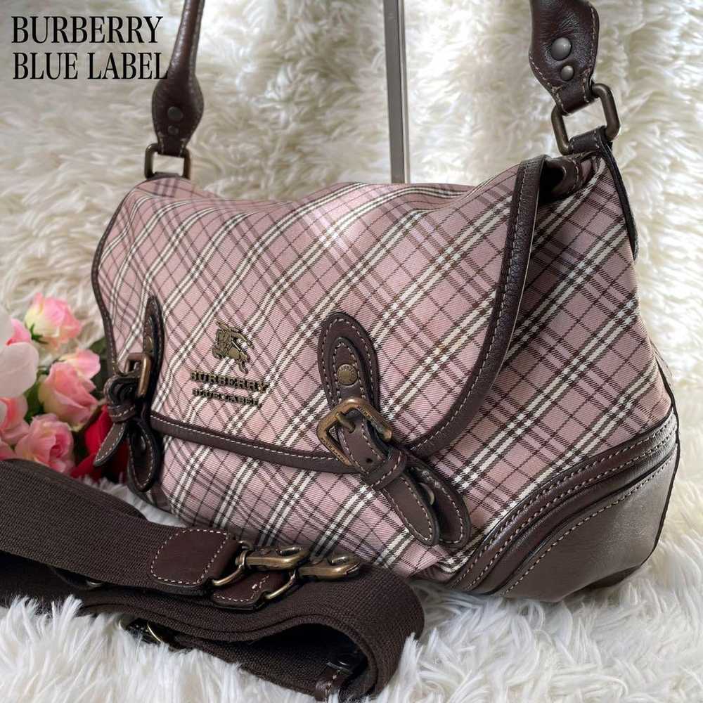 Burberry Blue Label Pink Nova Check x Brown 2way … - image 1