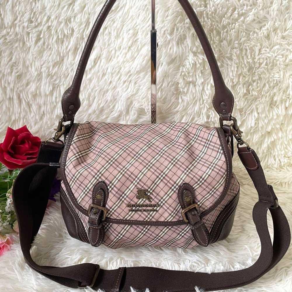 Burberry Blue Label Pink Nova Check x Brown 2way … - image 2