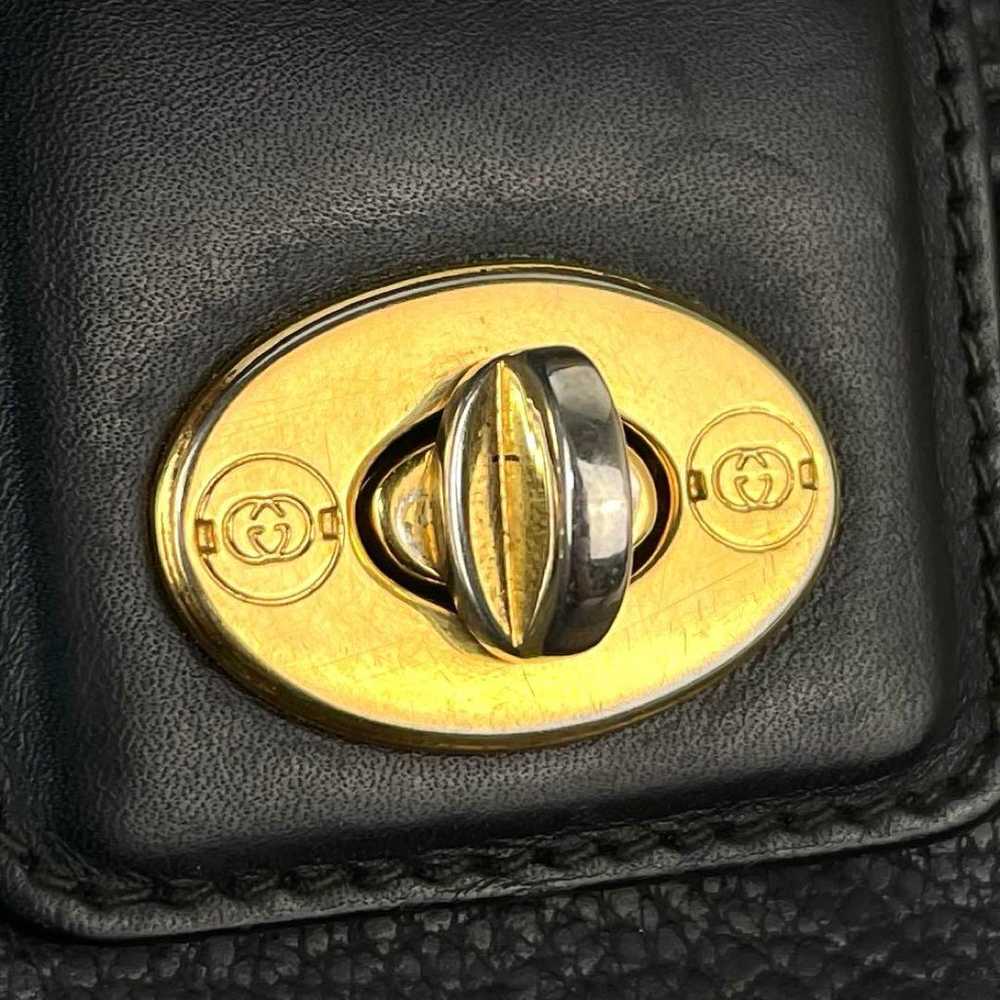 Rare Gucci handbag 2way with turn-lock and gold h… - image 3