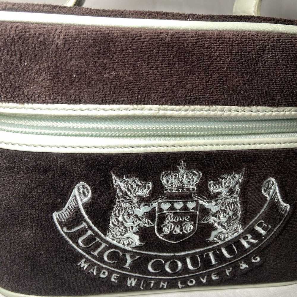 RARE Y2K Juicy Couture Velour/ Leather Make Up Ba… - image 3