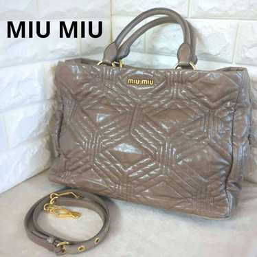 Miu Miu handbag 2WAY leather pink beige shoulder b