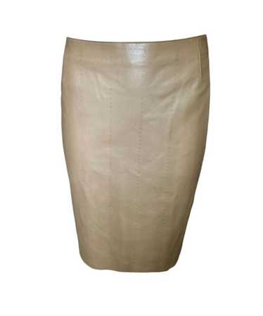 Akris Tan Nappa Lambskin Leather Skirt, NWT