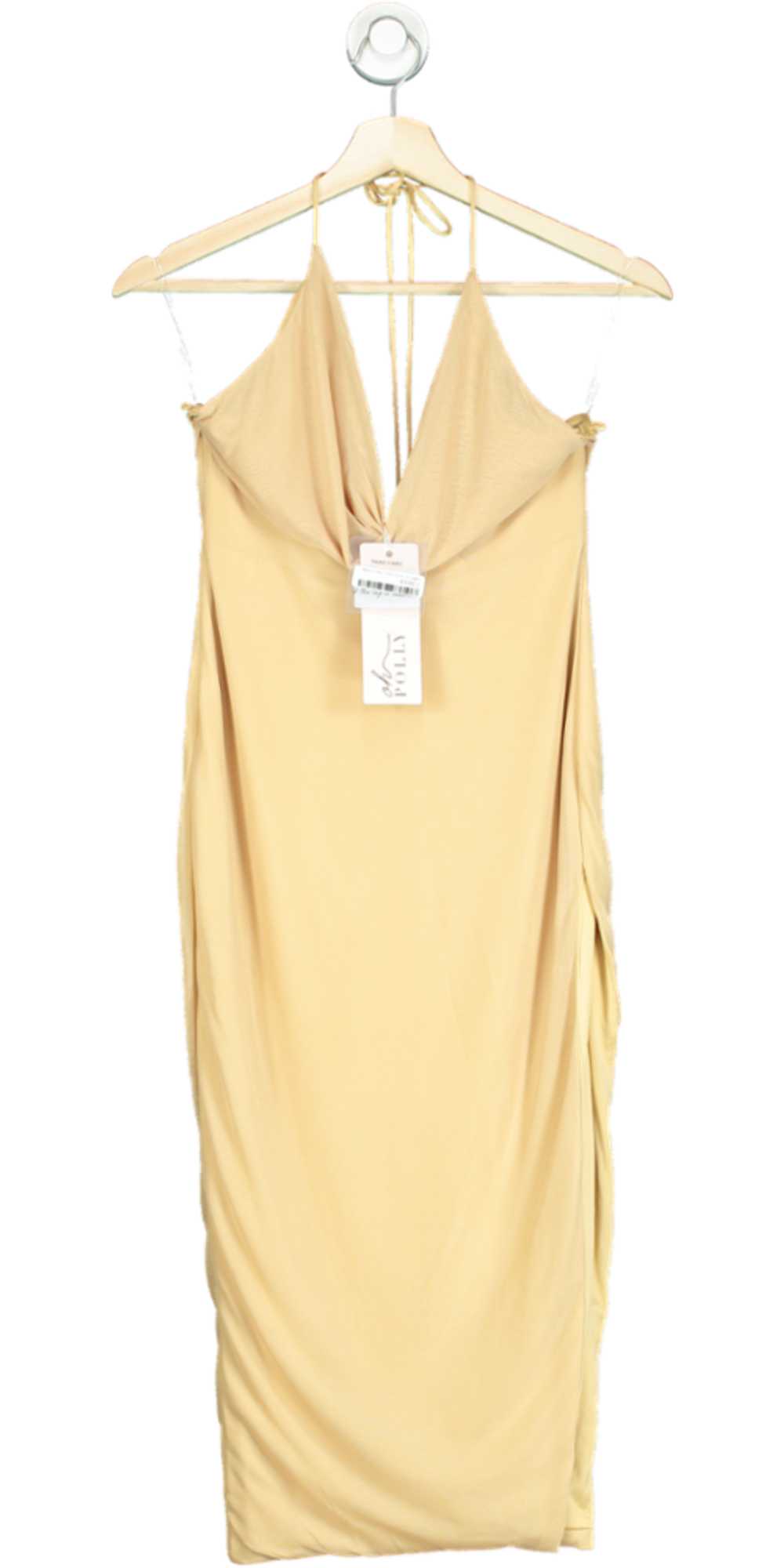 Oh Polly Beige Cowl Neck Midi Dress UK 6 - image 1