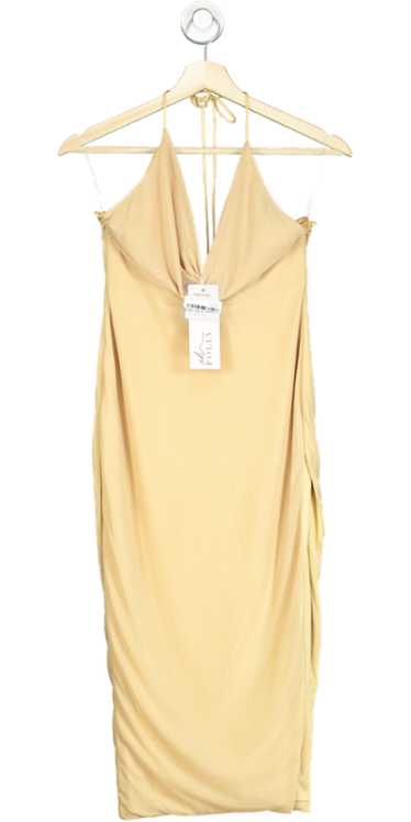 Oh Polly Beige Cowl Neck Midi Dress UK 6 - image 1