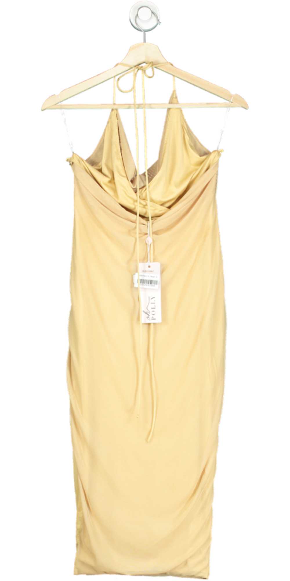 Oh Polly Beige Cowl Neck Midi Dress UK 6 - image 2