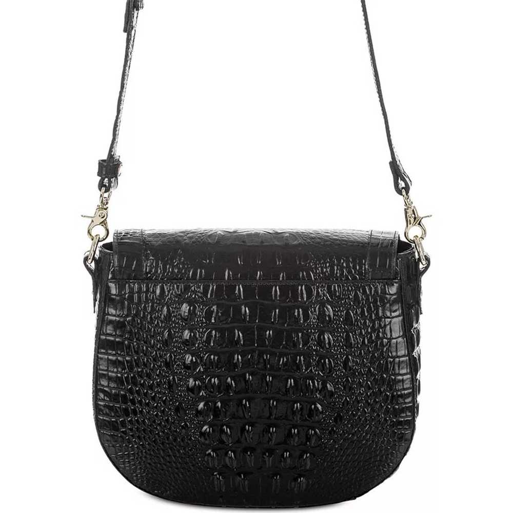 Brahmin Melbourne Black Croc Embossed Leather Cro… - image 3