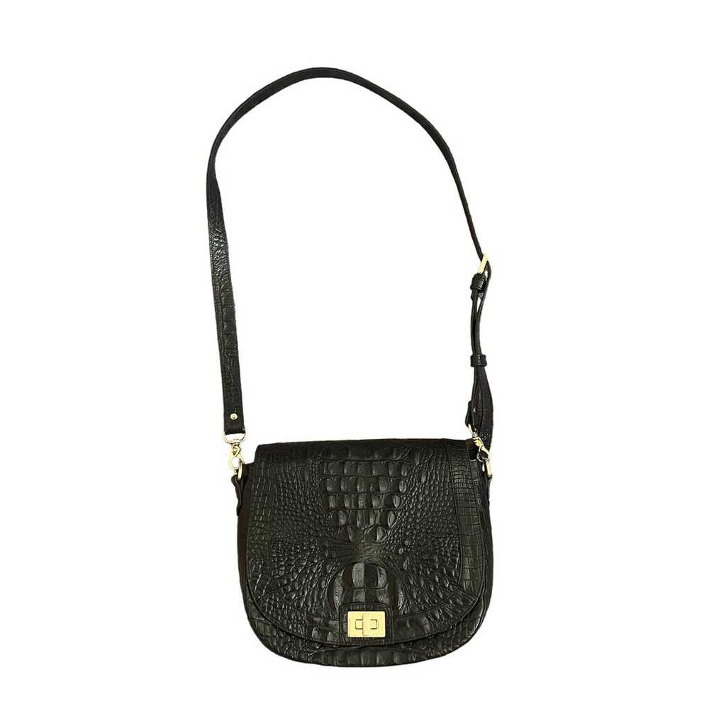 Brahmin Melbourne Black Croc Embossed Leather Cro… - image 5