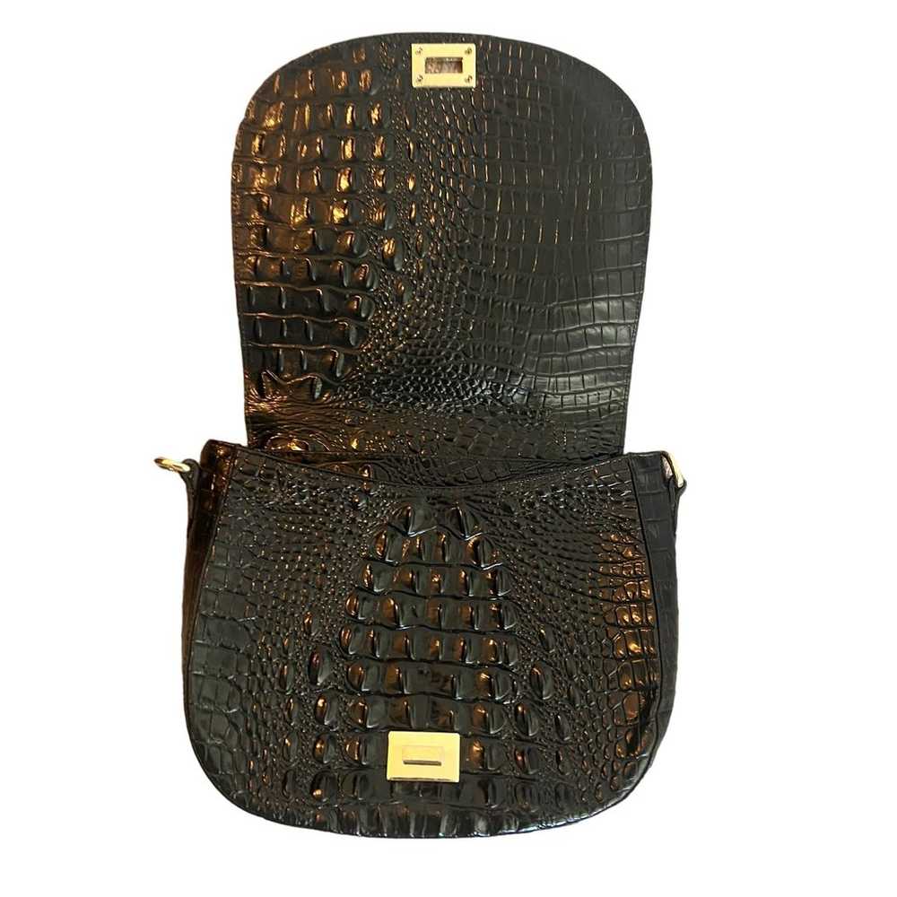 Brahmin Melbourne Black Croc Embossed Leather Cro… - image 9