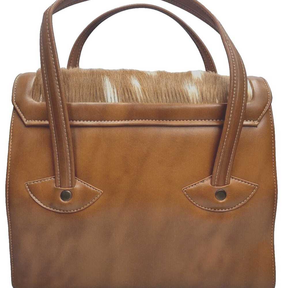 60's DaMic Leather Handbag Sauvaged Leather w/ Co… - image 11