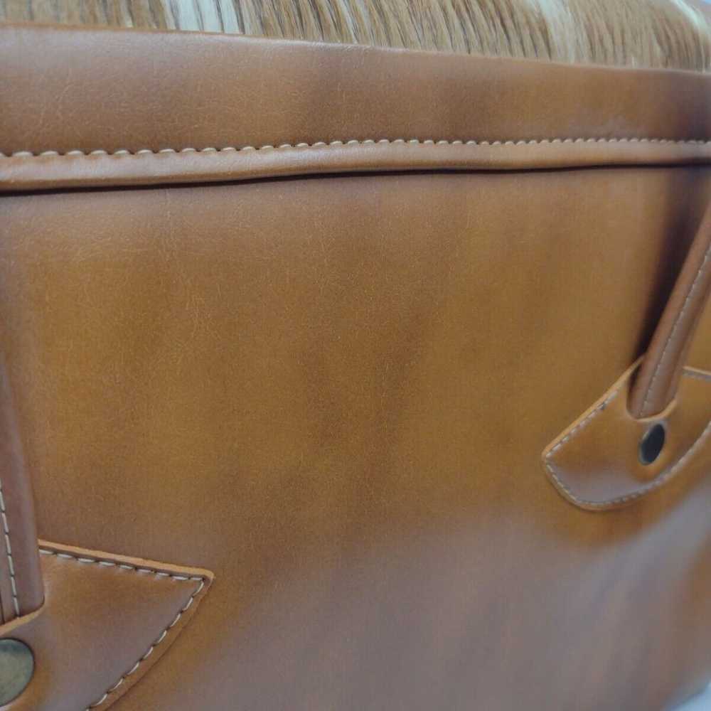 60's DaMic Leather Handbag Sauvaged Leather w/ Co… - image 4