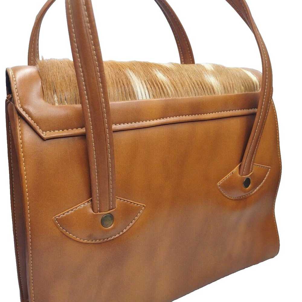 60's DaMic Leather Handbag Sauvaged Leather w/ Co… - image 8