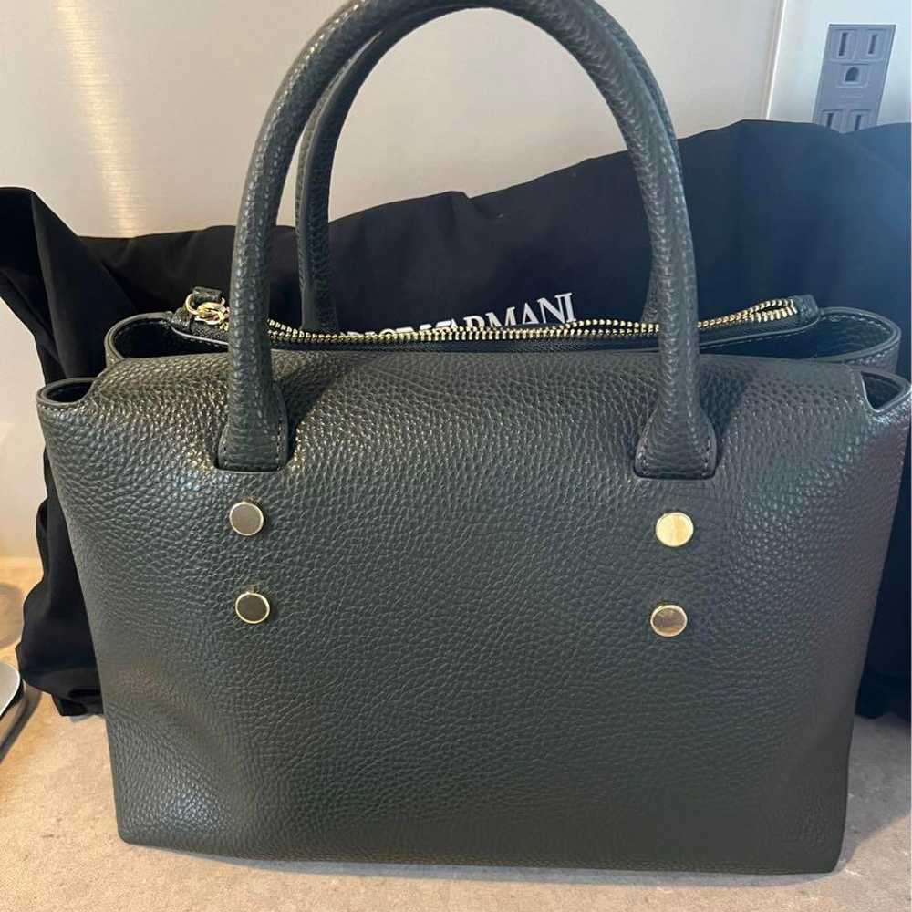 〈Superb item〉EMPORIO ARMANI Dark Green Handbag - image 3