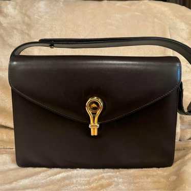 Old Gucci black leather shoulder bag