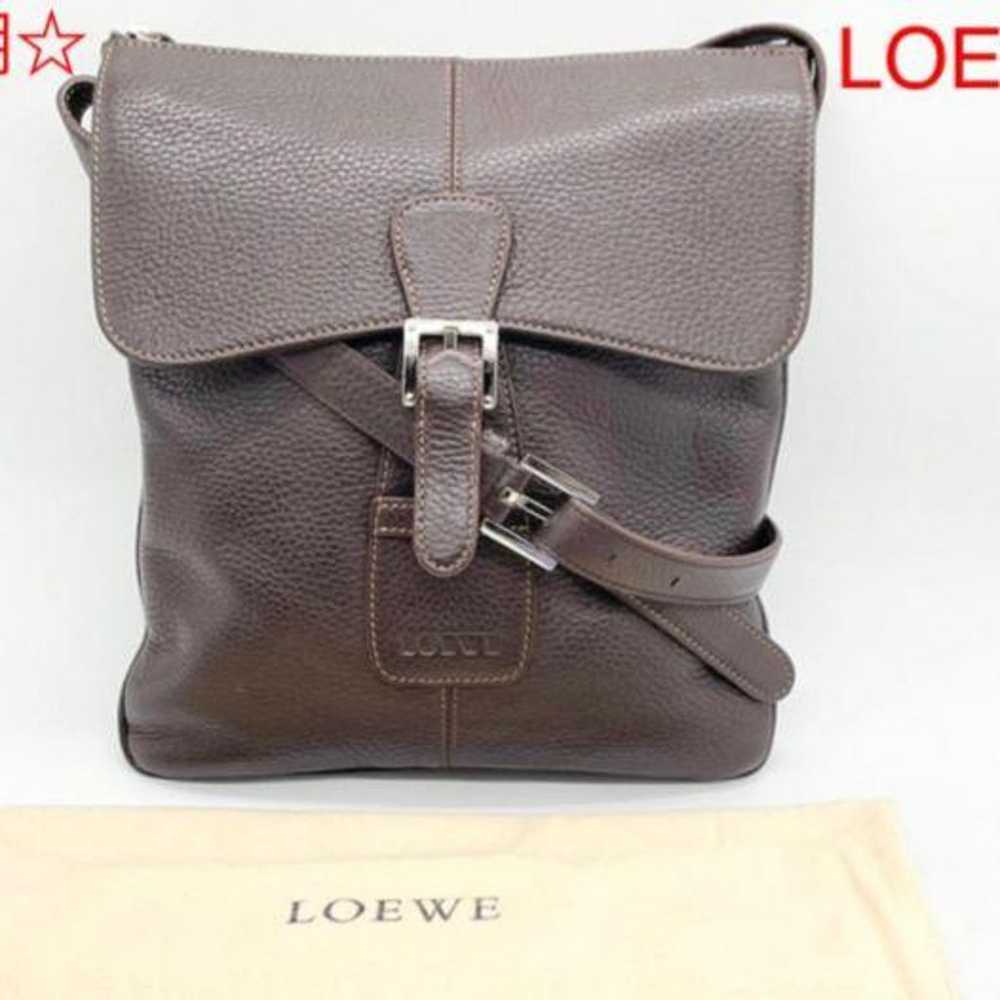 T1363 Unused ☆ Loewe Shoulder Bag Leather Brown - image 1