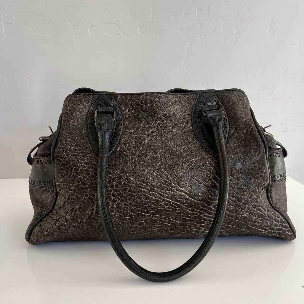 Auth VTG FENDI Metallic Leather Bag - image 1