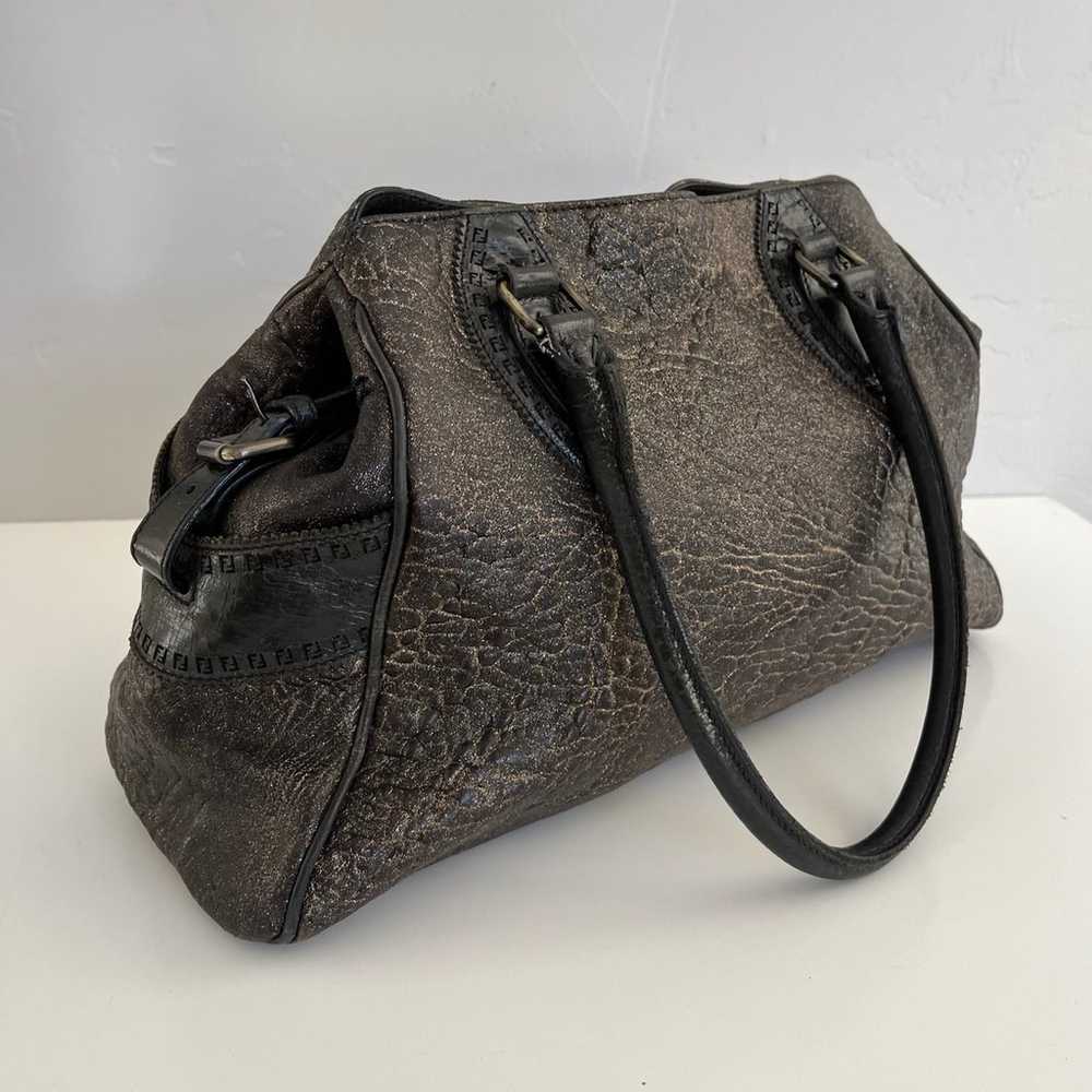 Auth VTG FENDI Metallic Leather Bag - image 2