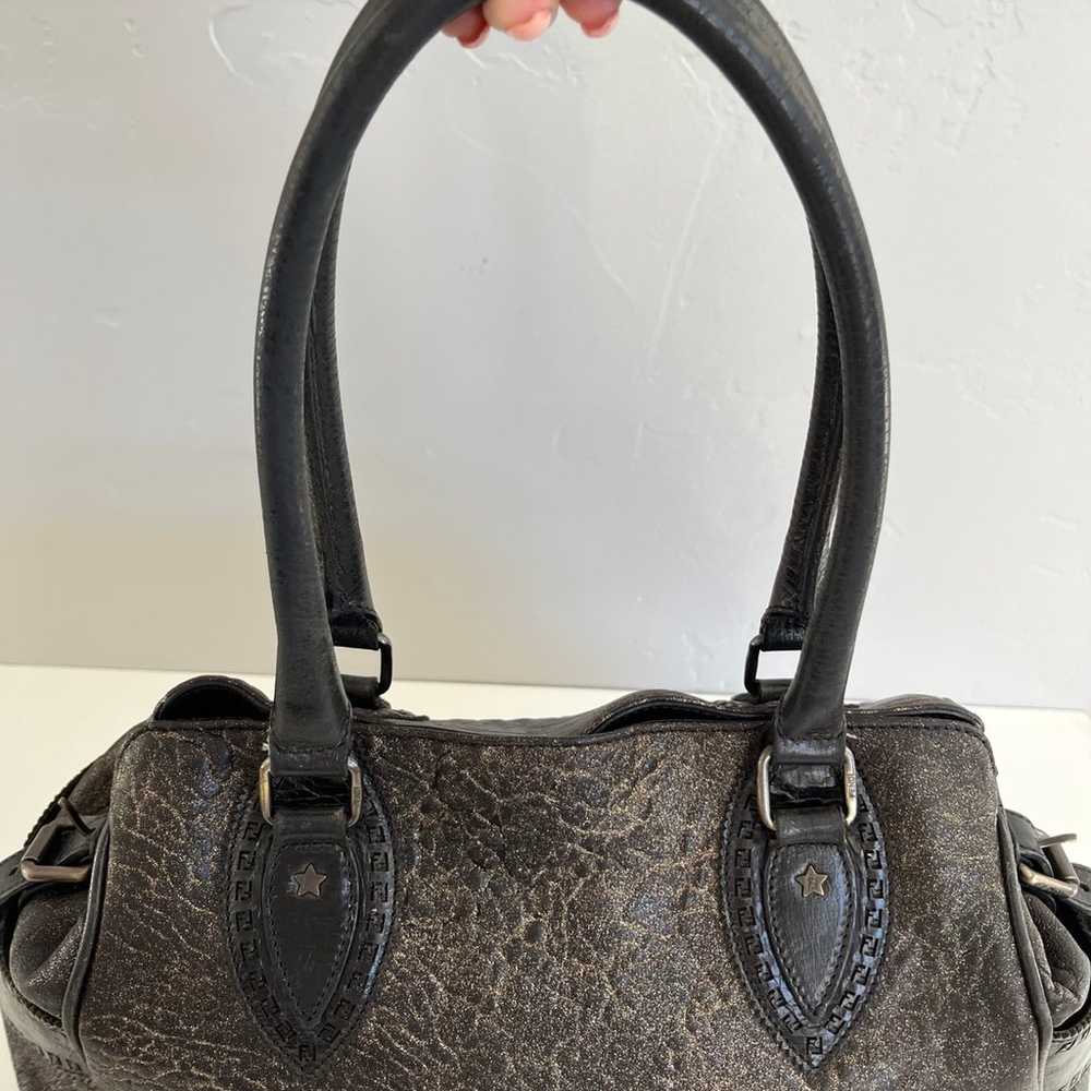 Auth VTG FENDI Metallic Leather Bag - image 6