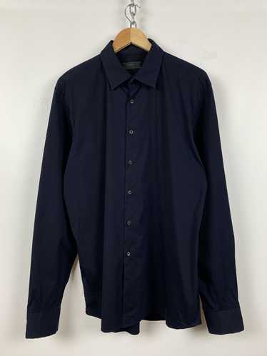 Prada Vintage Prada Navy Blue Button Up Long Slee… - image 1