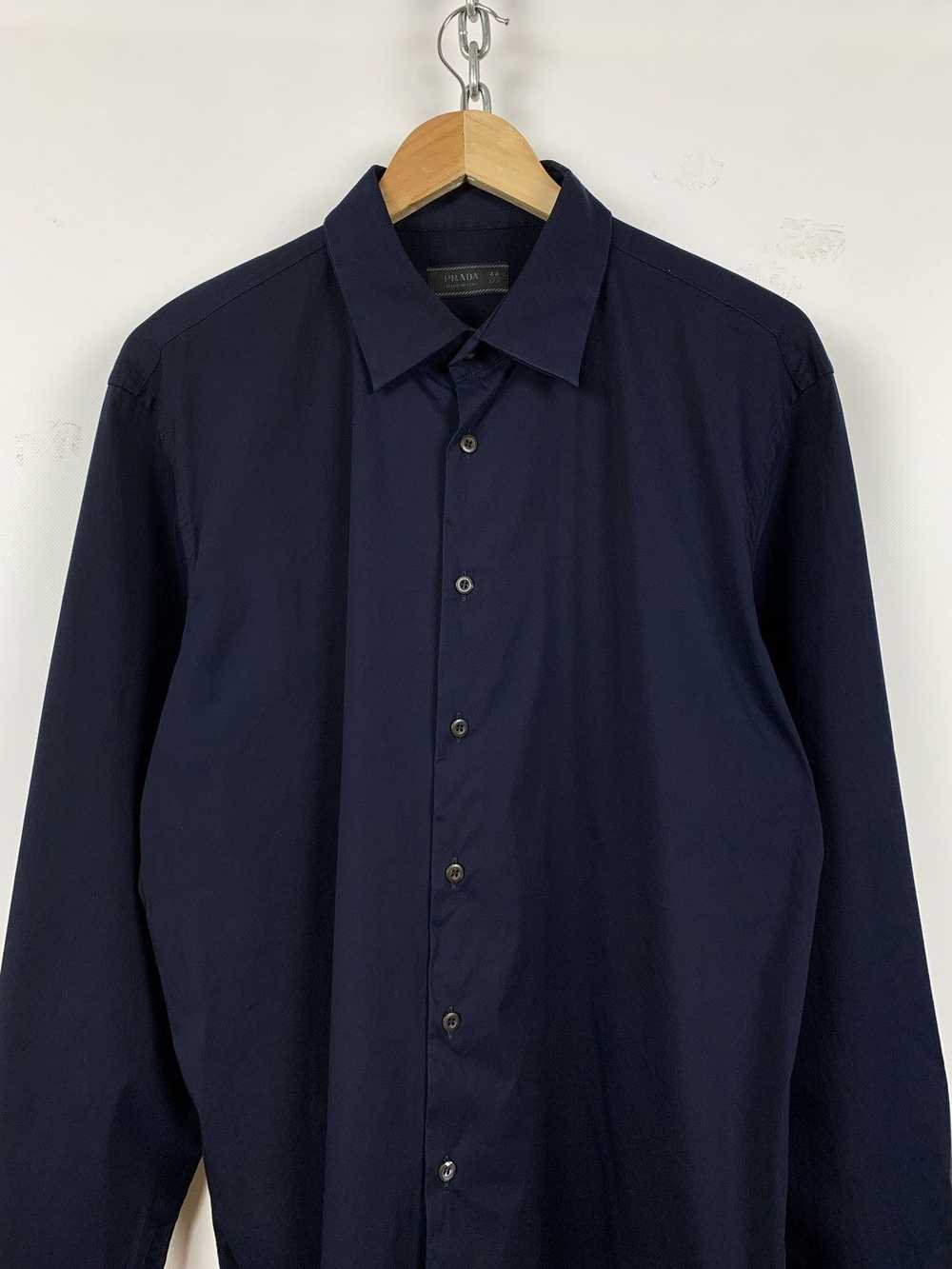 Prada Vintage Prada Navy Blue Button Up Long Slee… - image 3