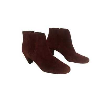 Ann Taylor Loft Suede Maroon Leather Upper Ankle … - image 1