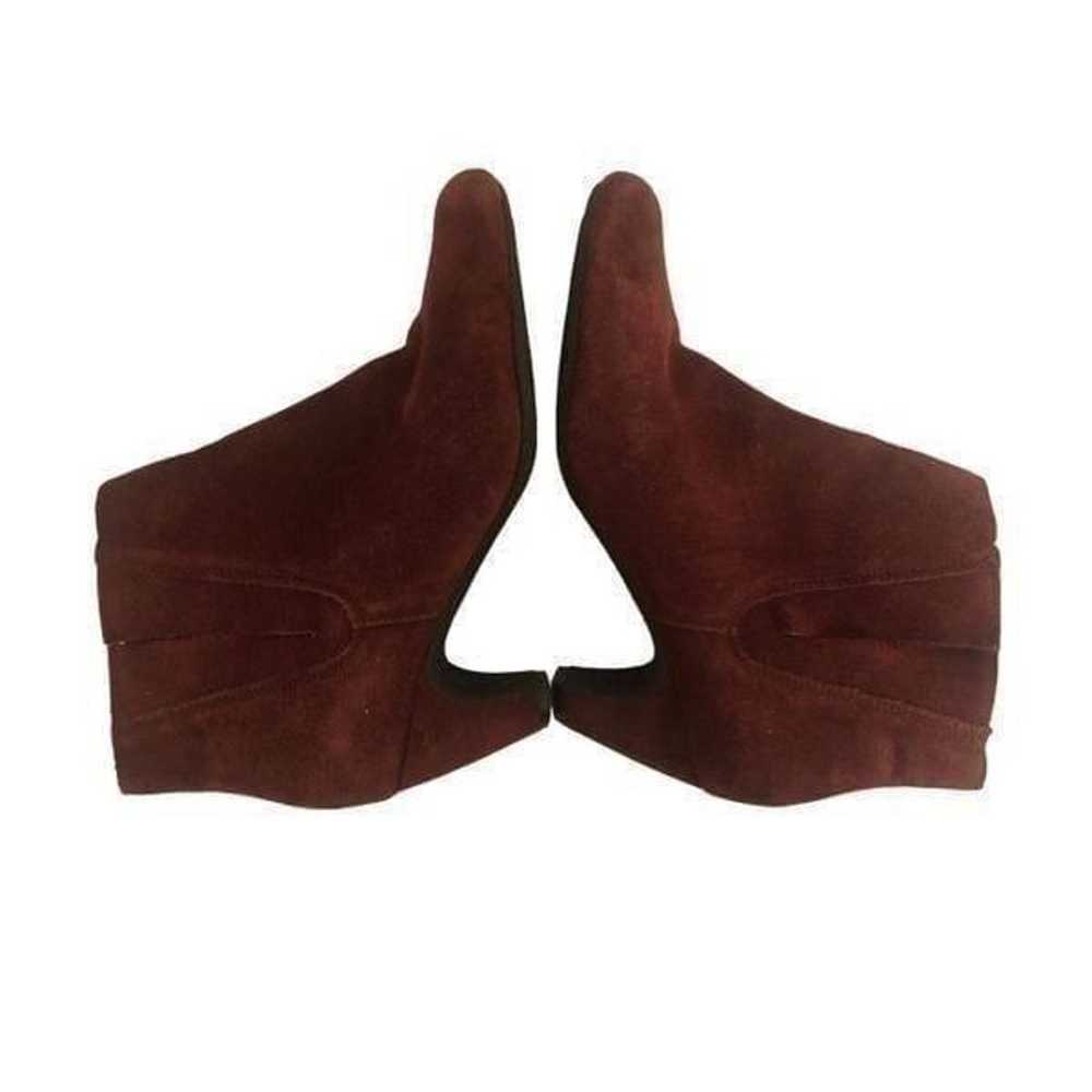 Ann Taylor Loft Suede Maroon Leather Upper Ankle … - image 5