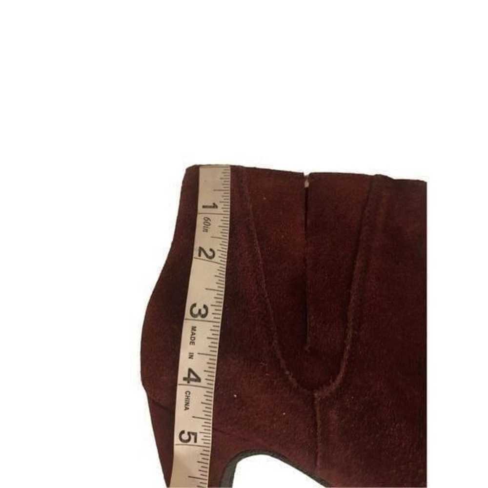 Ann Taylor Loft Suede Maroon Leather Upper Ankle … - image 6