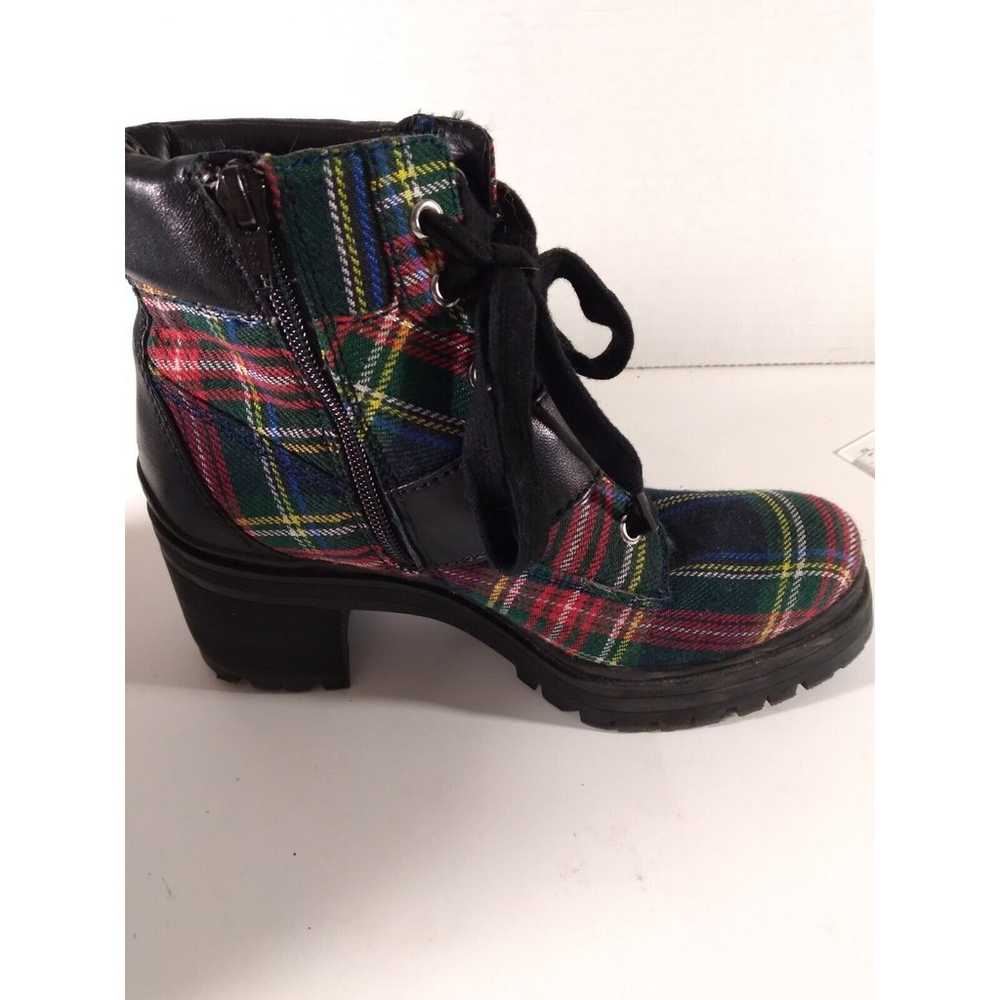 GB Pop-Star Plaid Rhinestone Buckle Lug Sole Boot… - image 4