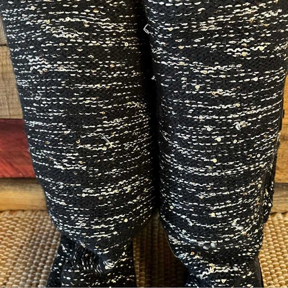 UGG Black And Silver Shimmer Tall Cardy Knit Boot… - image 6