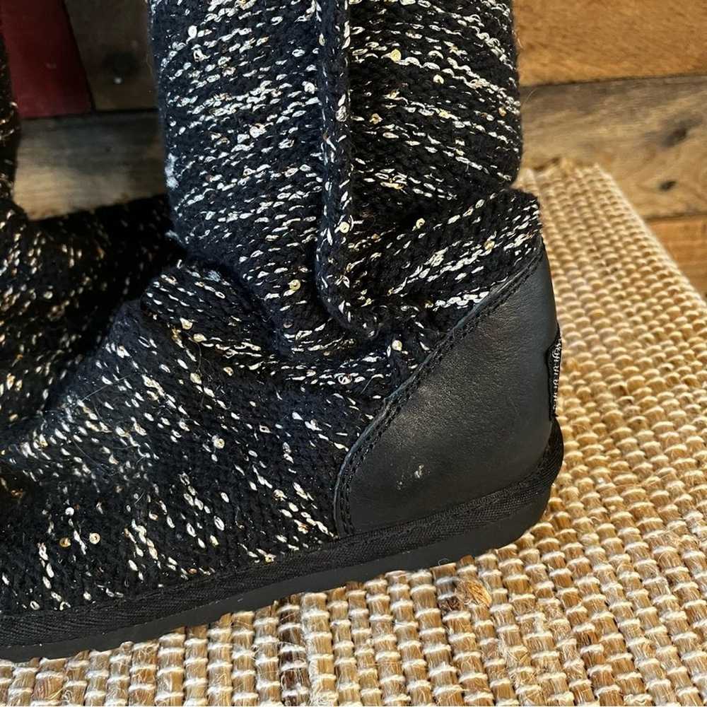 UGG Black And Silver Shimmer Tall Cardy Knit Boot… - image 7