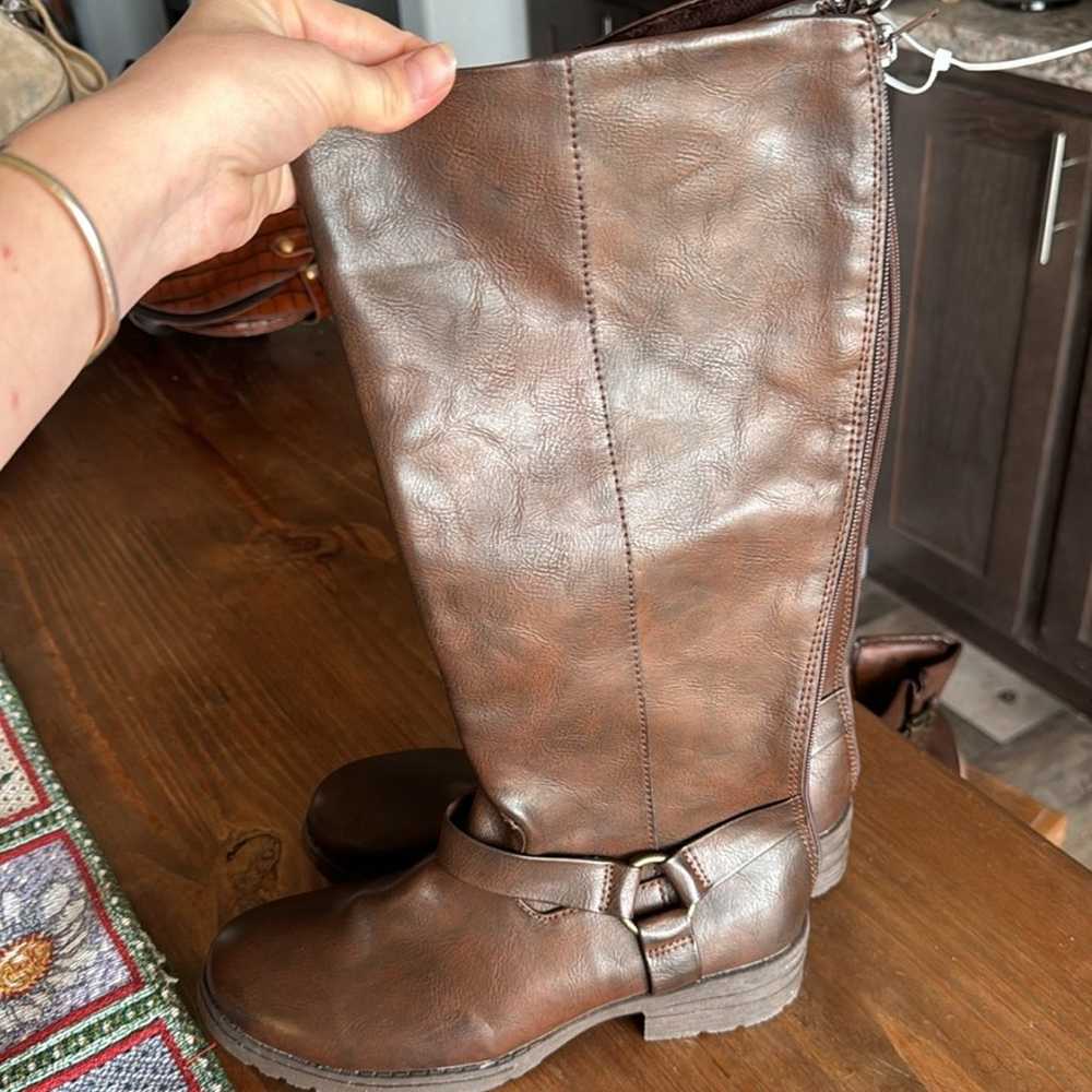 BOC brown leather boots - image 4