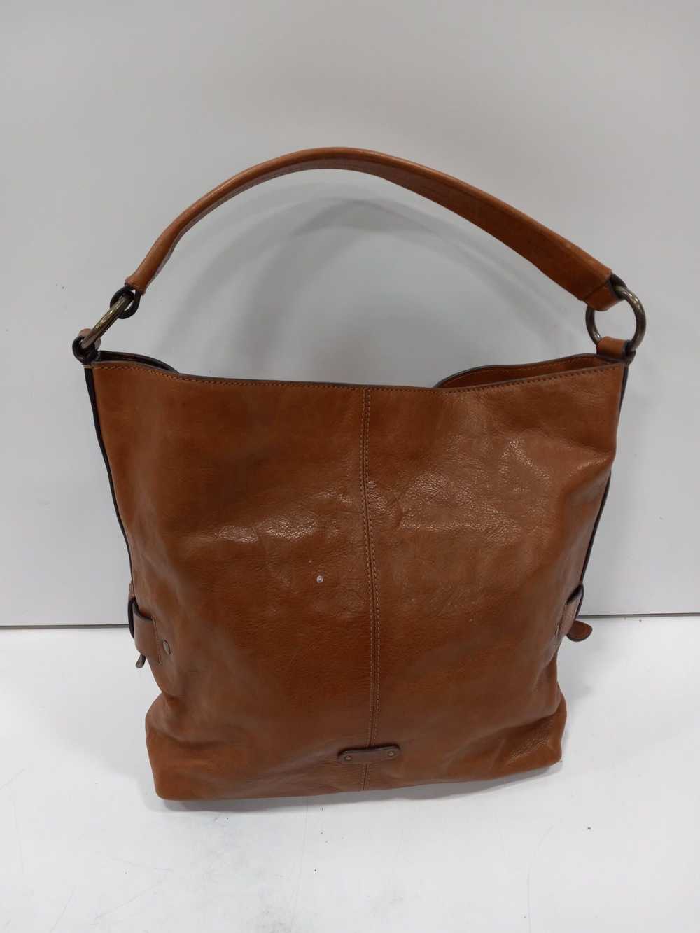 Frye Brown Leather Kayla Knot Hobo Handbag - image 2