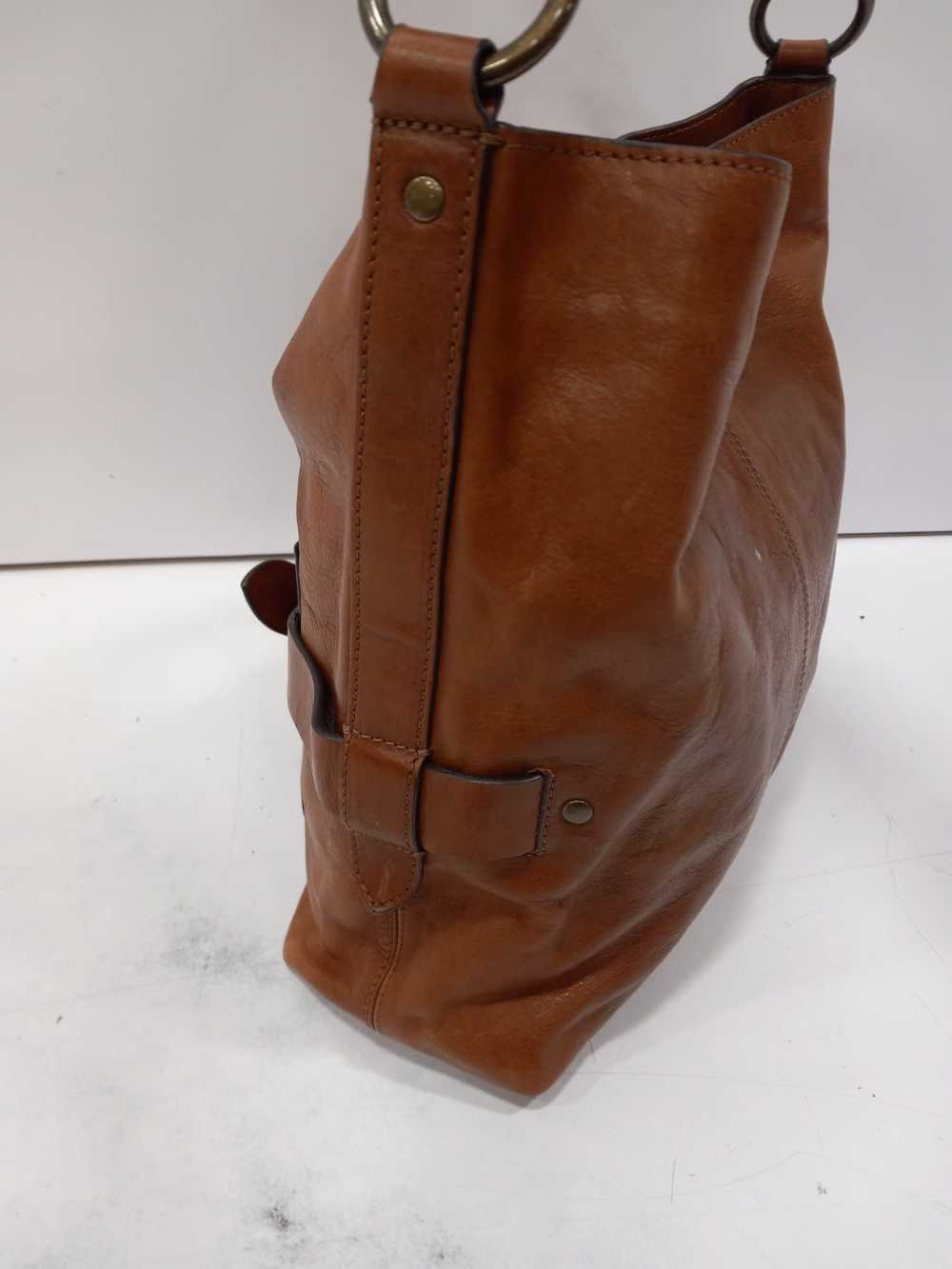 Frye Brown Leather Kayla Knot Hobo Handbag - image 3