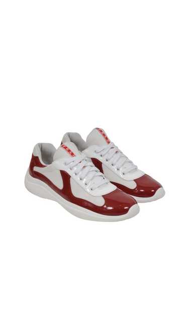 Prada Americas Cup Red Patent Leather Sneakers - 0