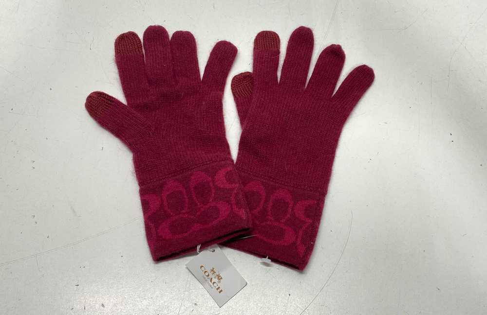 COACH Tech Logo Signature Knit Gloves Size S - image 1