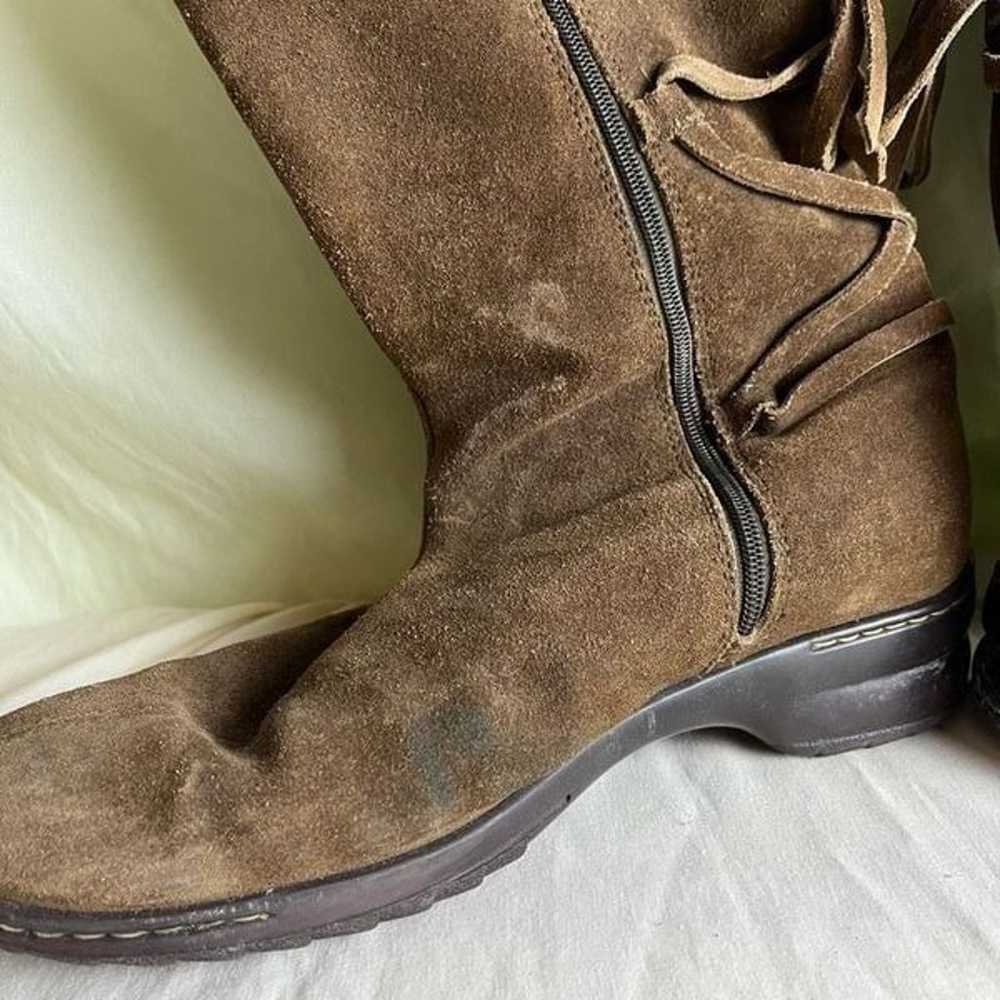 Sofft Suede Leather Winter Boots Faux Fur Trim Mi… - image 5