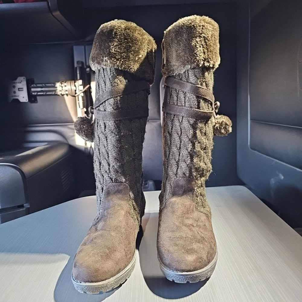 Michael Kors Kendall Update Brown Cable Knit Boot… - image 2