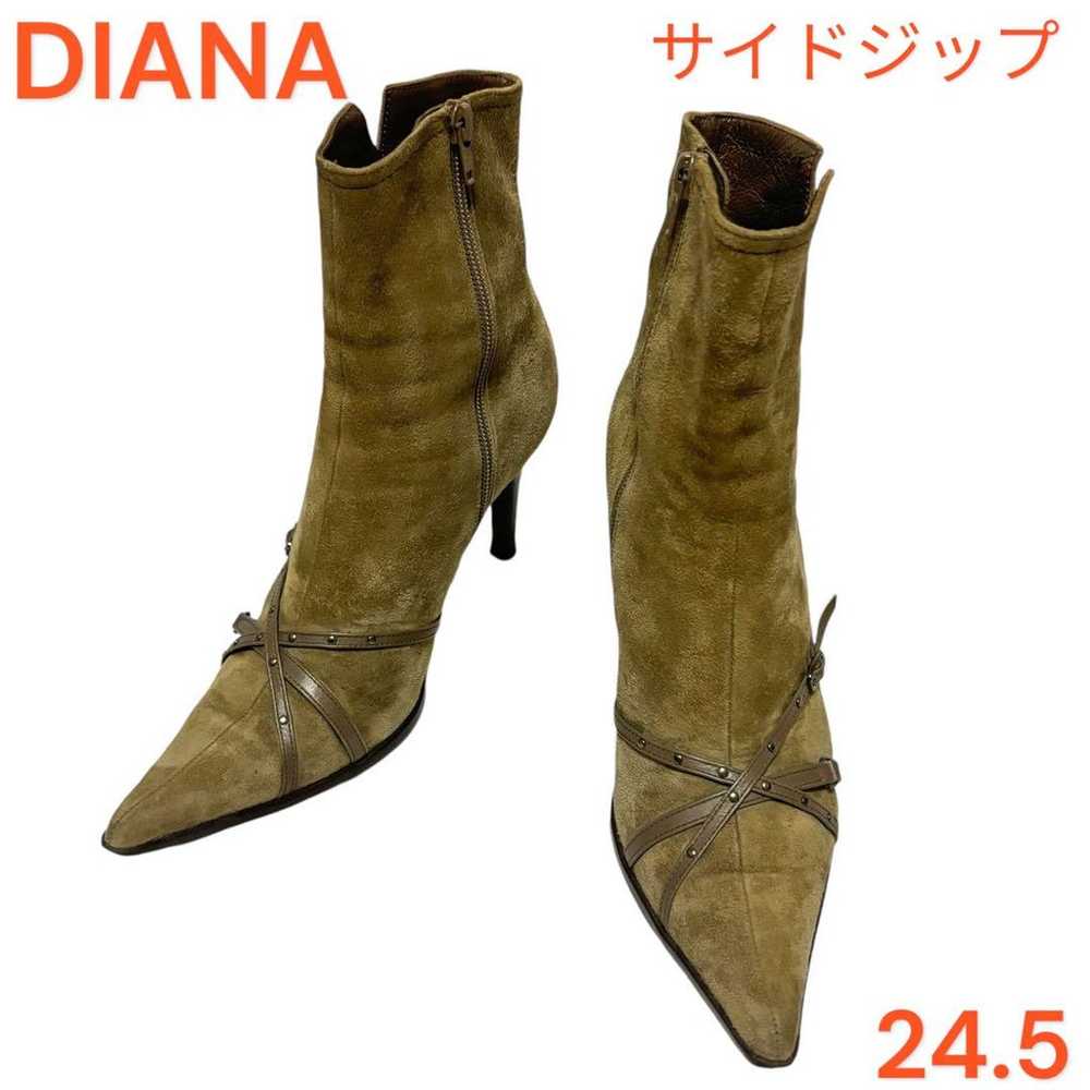 DIANA Diana Boots Short Side Zip Beige 24.5 - image 1