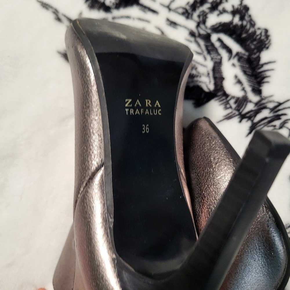 Zara Trafaluc Silver Ankle Boots, 6 - image 6