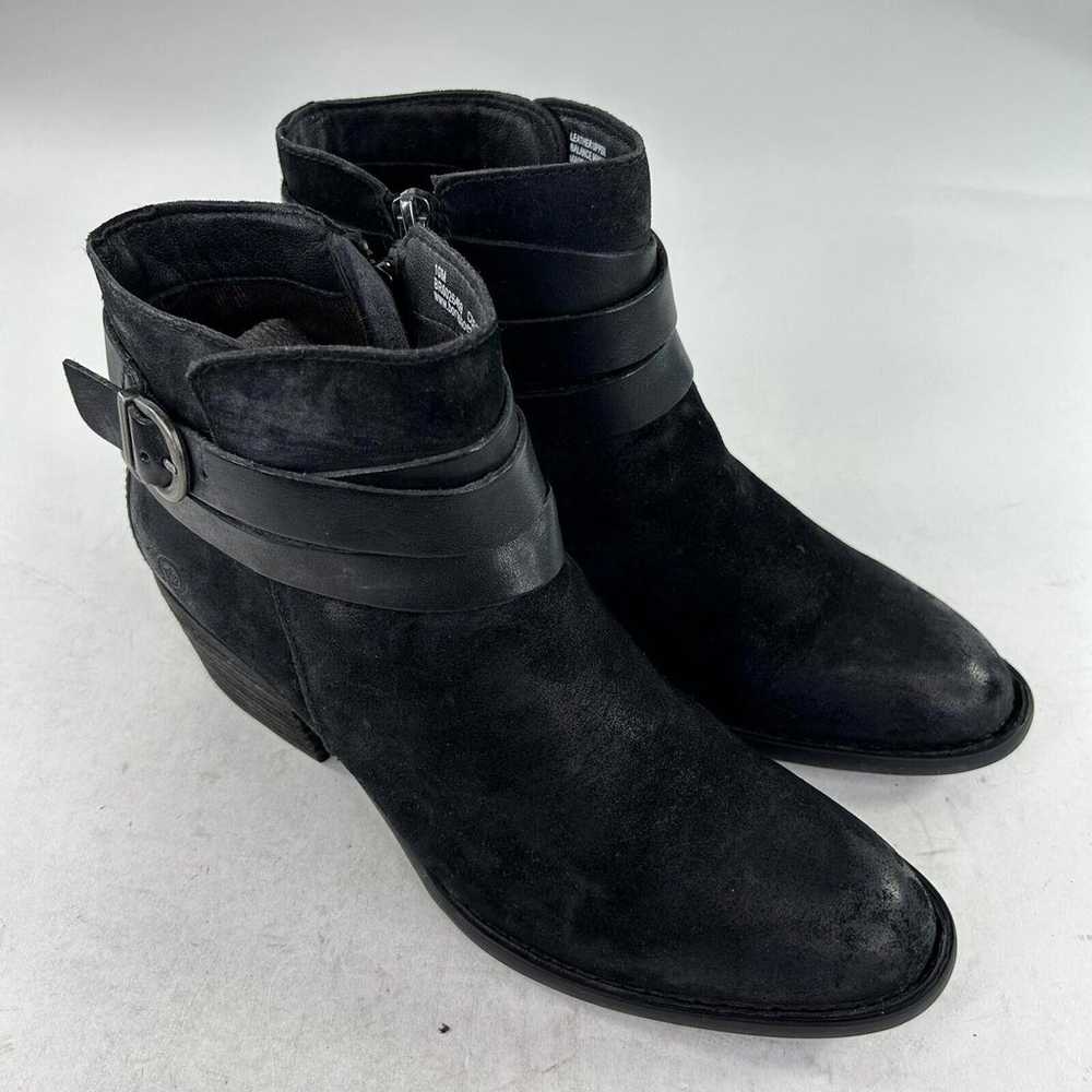 Born Payton Black Leather Ankle Boots US 10 M Wom… - image 4