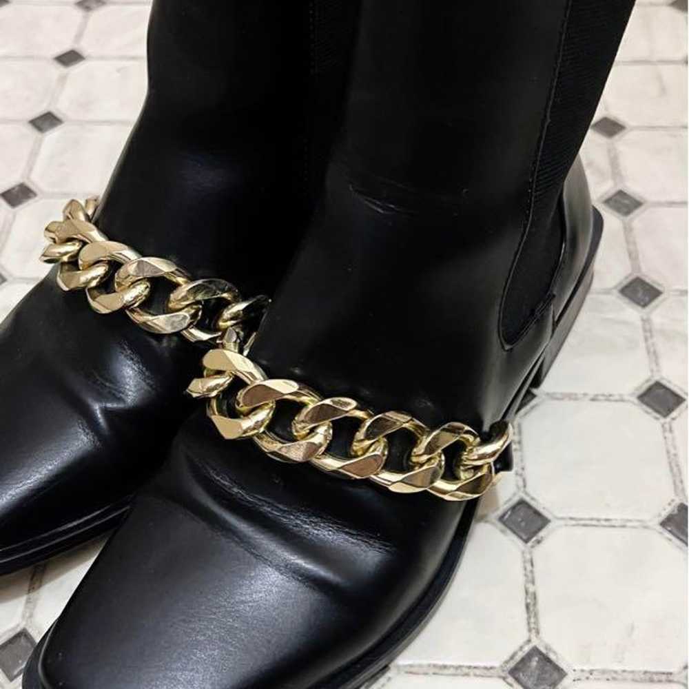 ZARA Zara black leather side gore boots with chain - image 2